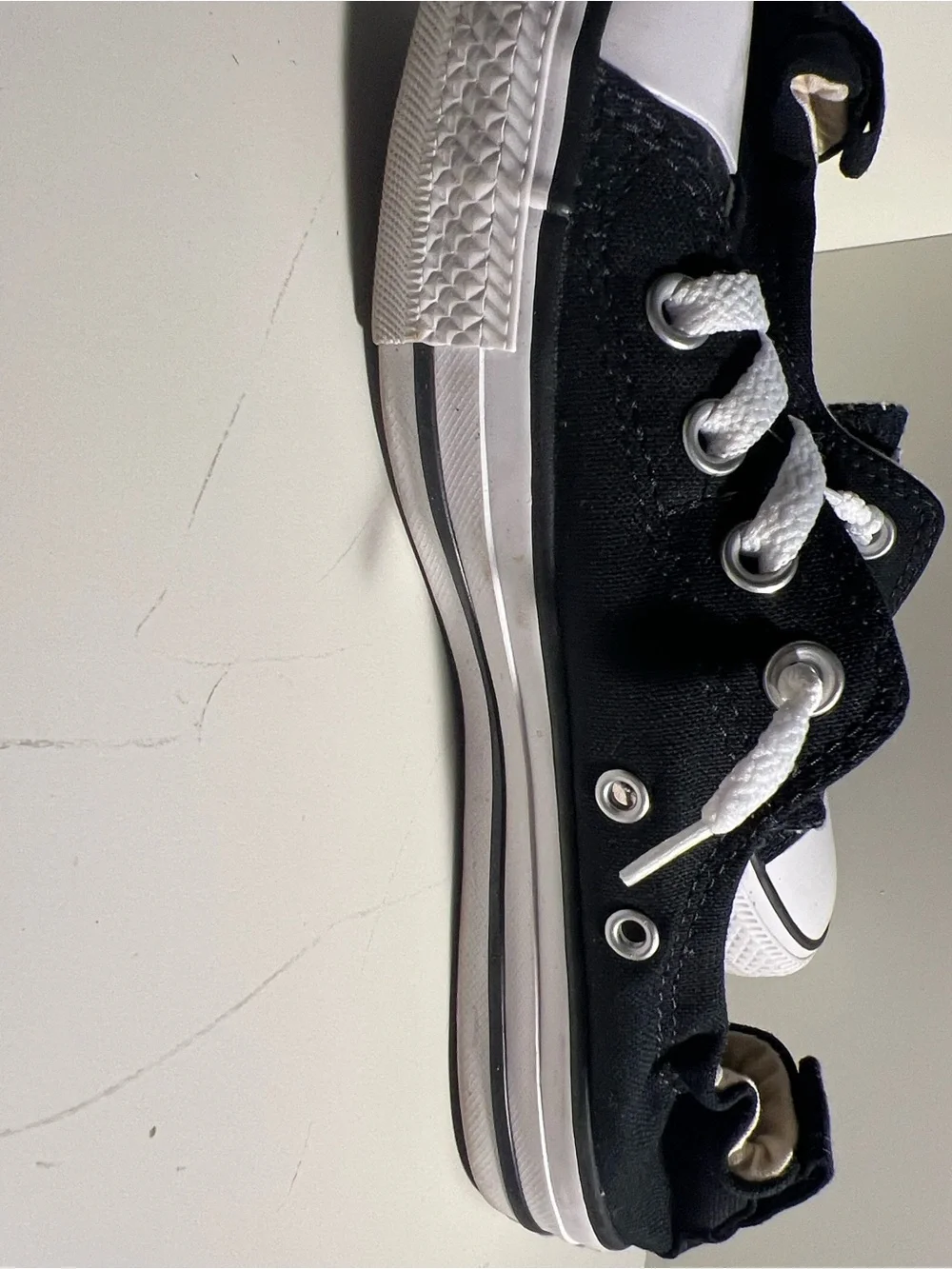 Converse Kids Black Low Top Canvas Sneakers with White Accents